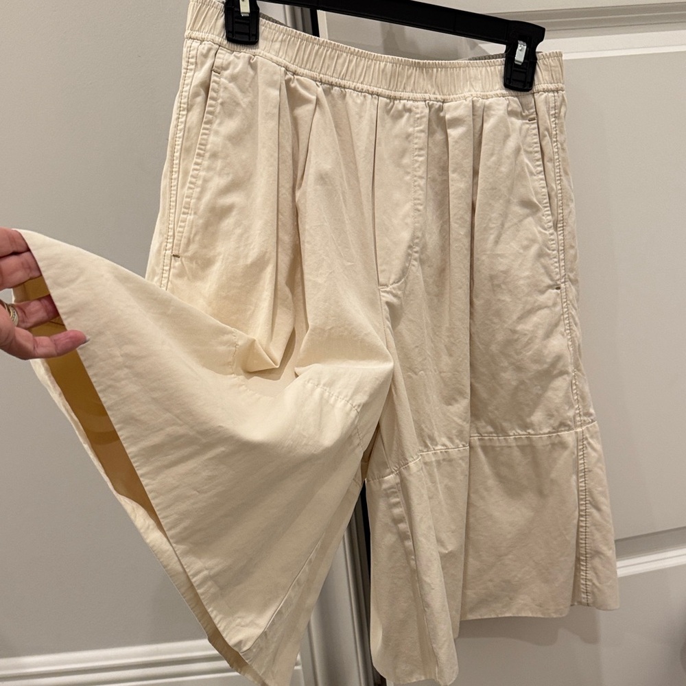 James Perse Cream Pleated Cotton Skirt - Picture 5 of 6